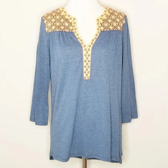 New Pixley Embroidered Blue Top M - Picture 1 of 7